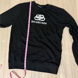 Balenciaga Black Crewneck Sweatshirt with White Logo